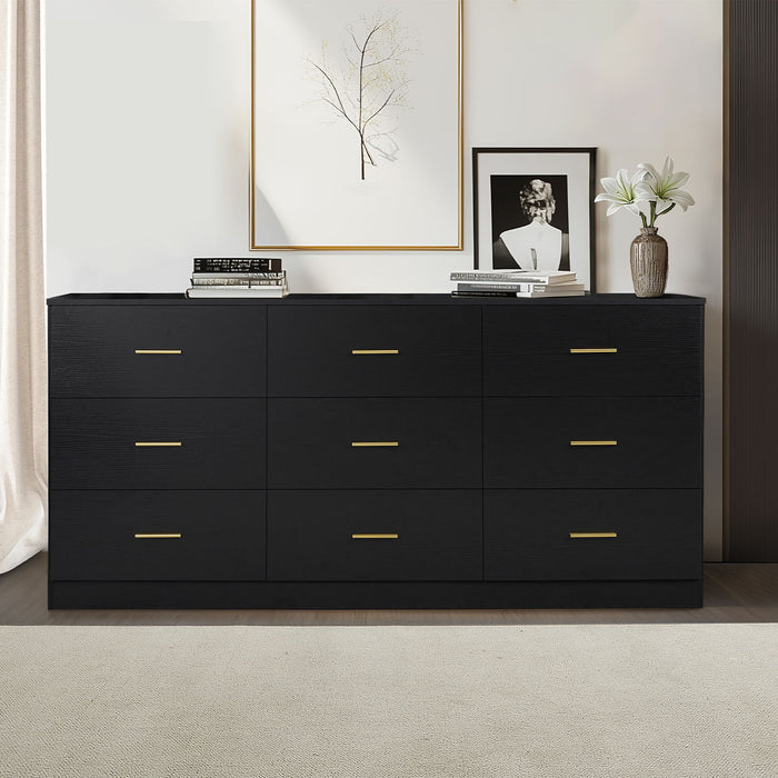 Modern Drawer Dresser For Bedroom, Ample Storage Wide Chest Of Drawers