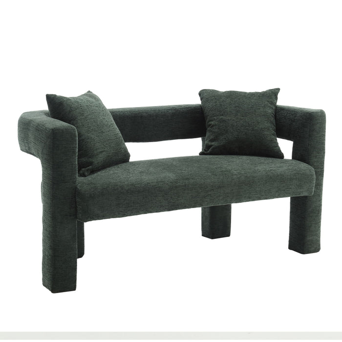 Modern Chenille Loveseat Sofa, Comfy Upholstered 2 Seater