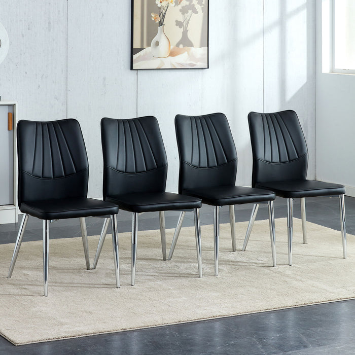 Modern Middle Ages Style Dining Chairs With Cushions And Metal Legs