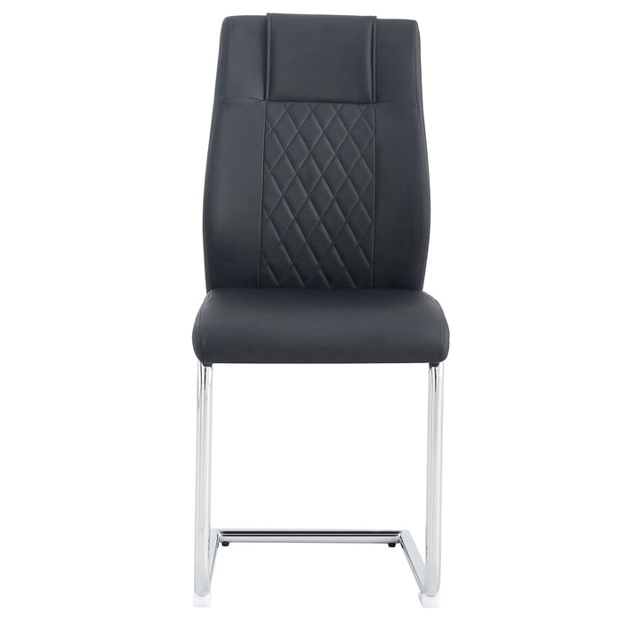 Modern Dining Chairs With Padded Seat, Metal Legs