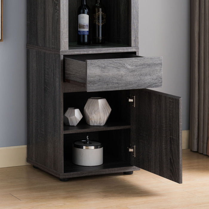 Modern Wine Showcasing Cabinet With Two Glass Shelves And Storage Cabinet
