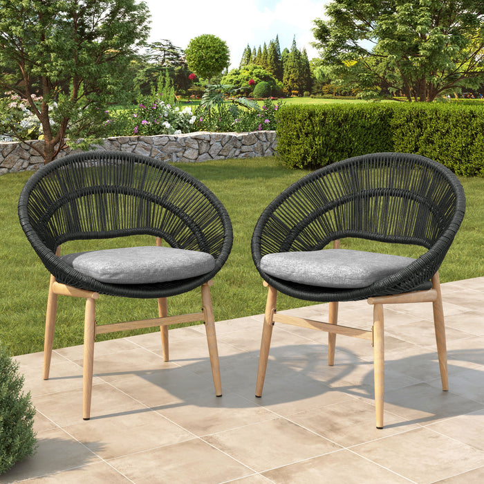 Cyril - Outdoor Papasan Style Dining Chair (Set of 2)