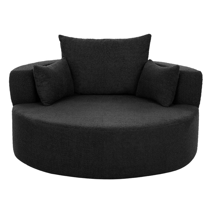 360° Swivel Chair Accent Barrel Chair With Removable Pillows