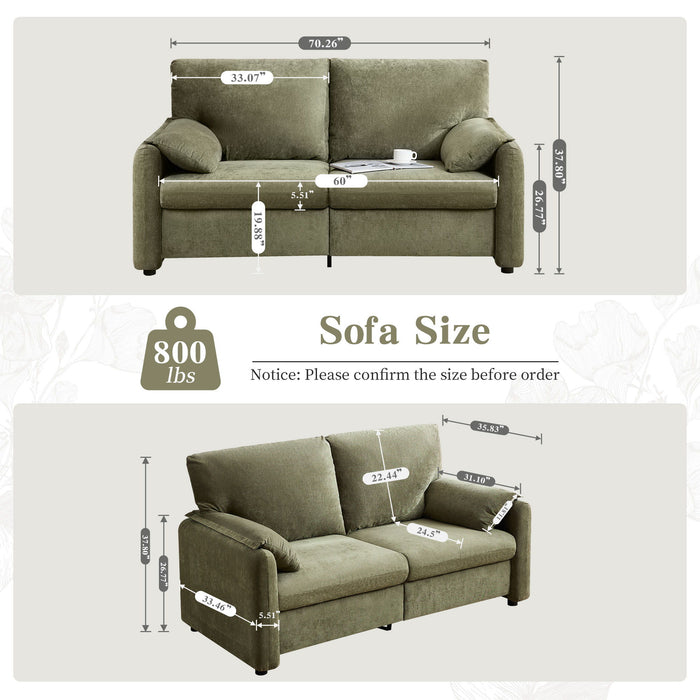 Modern Minimalist Down Filled Sofa