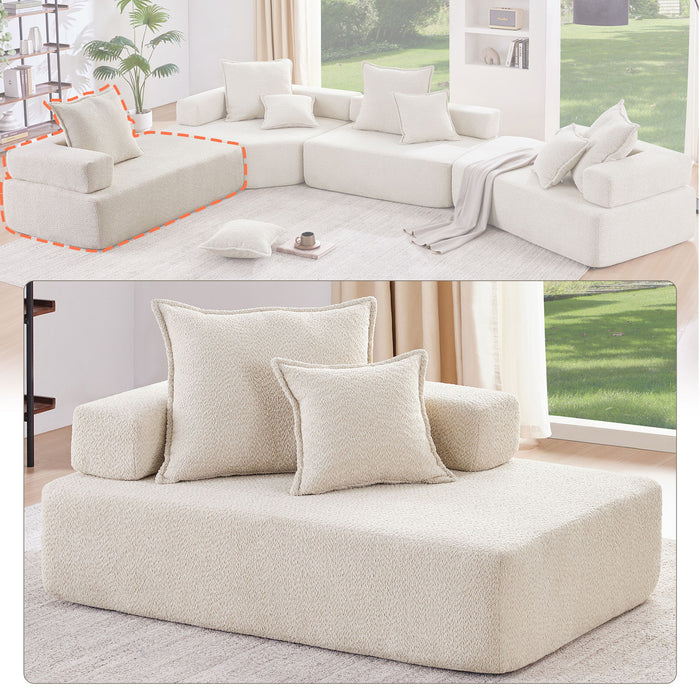 Frame For Oversized Modular U Shaped Sectional, Floor Couch Convertible Compressed Couch Spacious Foam Filled Sofa