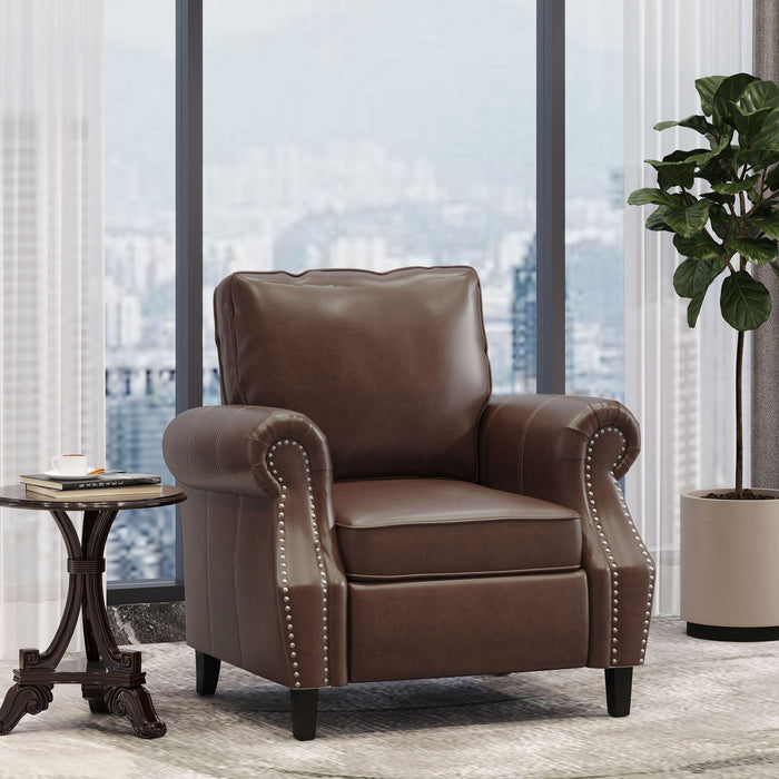 Contemporary Club Chair With Nailhead Trim And Rolled Armrests