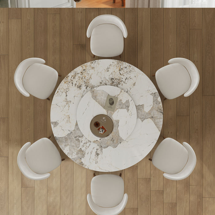 Modern Sintered Stone Dining Table Set With Chairs