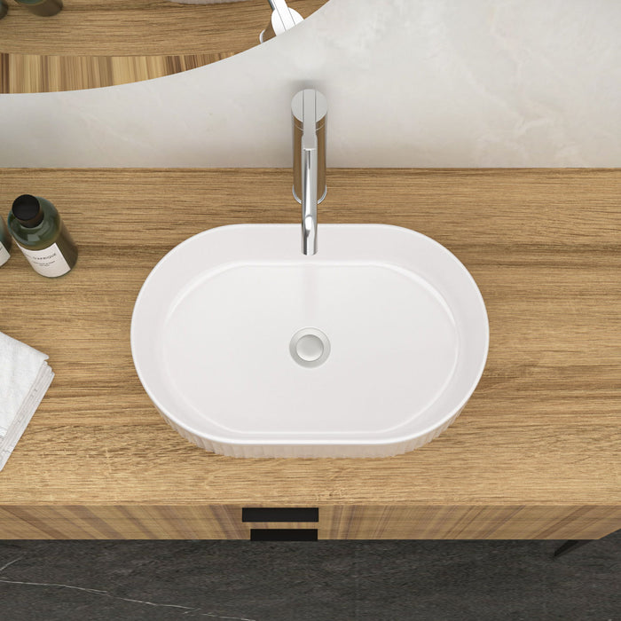 Vessel Oval Bathroom Sink - White