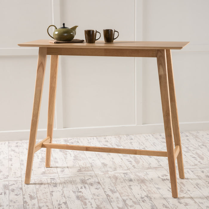 Bar Height Dining Table With Splayed Legs And Elongated Rectangular Top