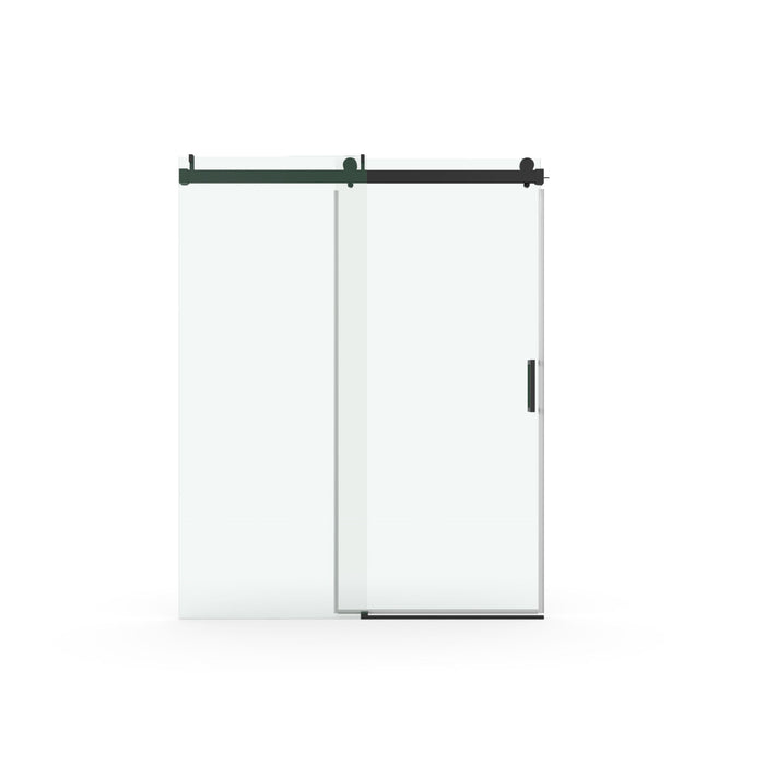 Frameless Soft-Closing Shower Door, 1/4" (6 Mm) Tempered Glass Single Sliding With Explosion Proof Coating
