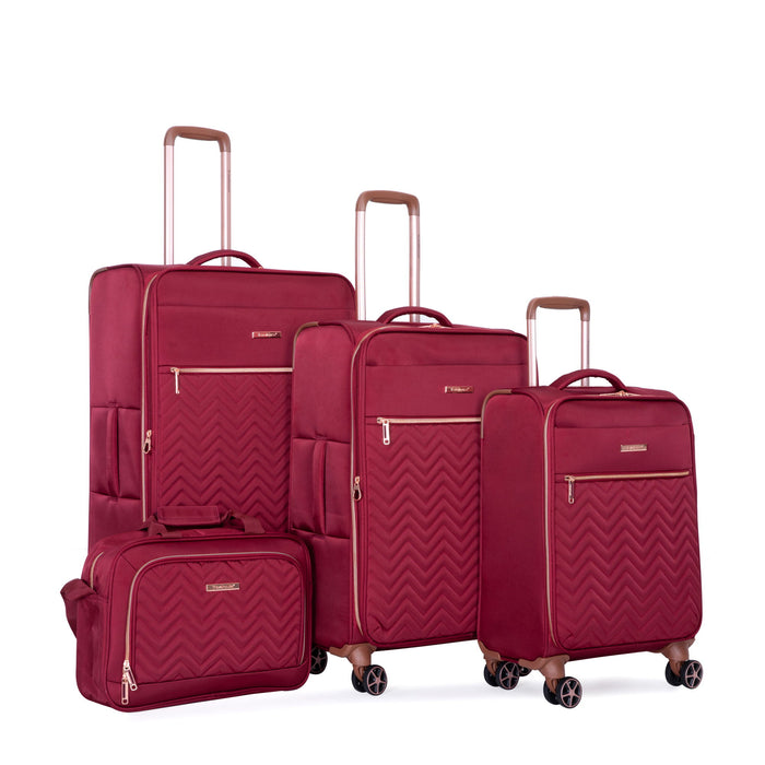 4 Piece Set, Softshell Suitcase Spinner Wheels Terylene Luggage Sets