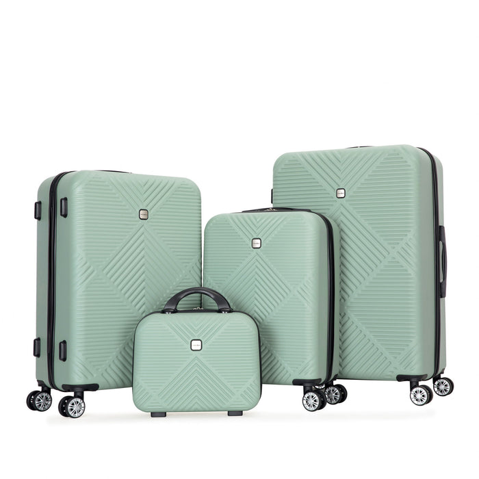 4 Piece Lightweight Suitcase, Makeup Box, Aircraft Wheels