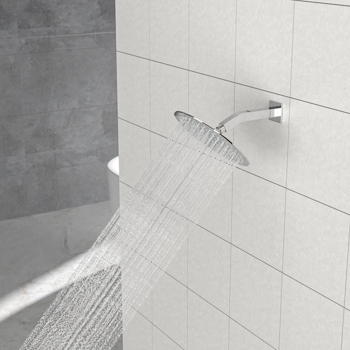 Elegant 6" Shower Arm With Flange, Stainless Steel Construction For Rain Shower Heads