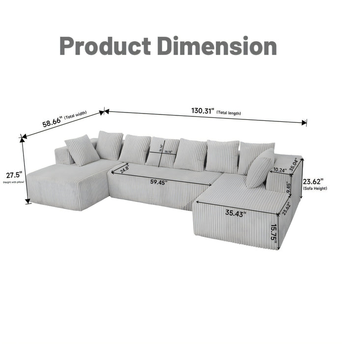 Modular U Shaped Sectional Sofa