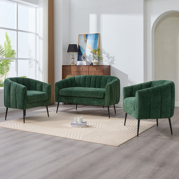 3 Piece Living Room Furniture Set Sofa & Armchairs