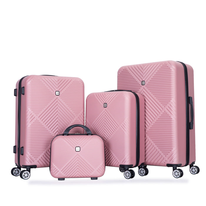 4 Piece Lightweight Suitcase, Makeup Box, Aircraft Wheels
