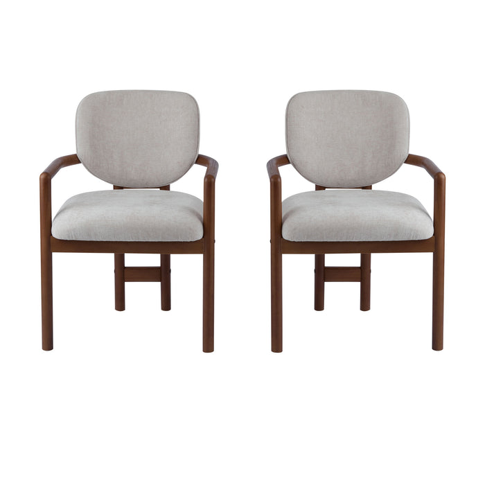 Upholstered Arm Dining Chairs (Set of 2)