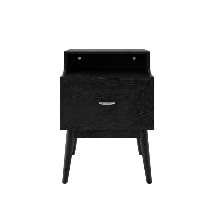 Starla - Wooden Nightstand - Black