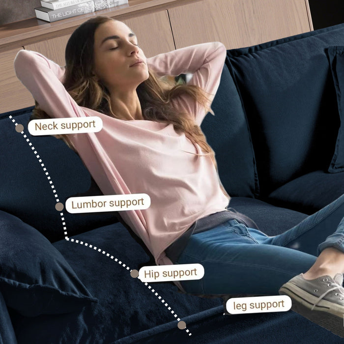 Modern Upholstered Chenille Loveseat And Armchair Set With Pillows