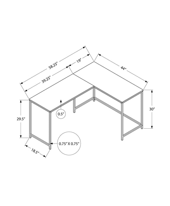 Computer Desk, Home Office, Corner, L Shape, Laptop, Contemporary & Modern