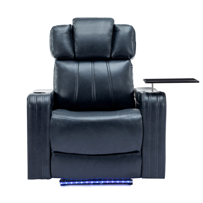 Power Recliner Theater Chair With Cooling Cup Holder, Bluetooth Speaker, LED Lights, USB Ports