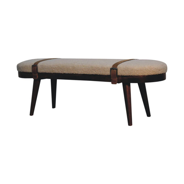 Nordholm Boucle Bench - Walnut