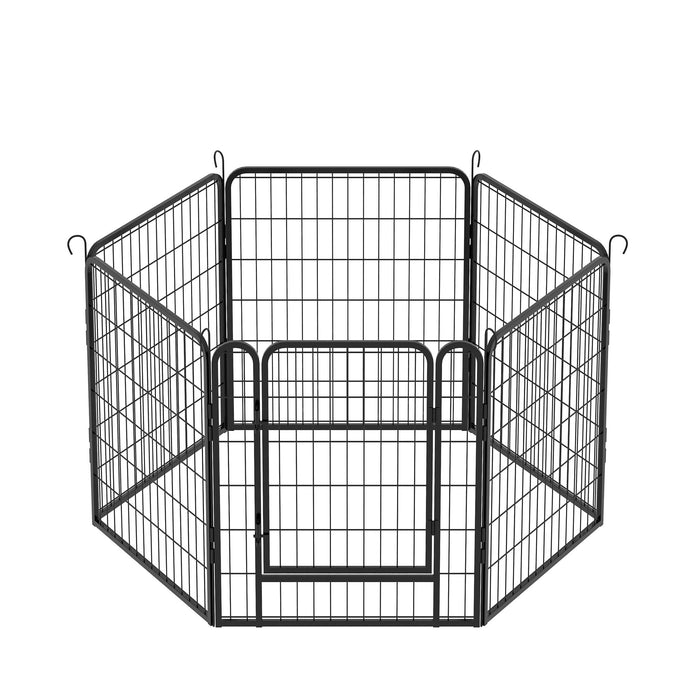Heavy Duty Metal Playpen With Door, Dog Fence Pet Exercise Pen For Outdoor, Indoor