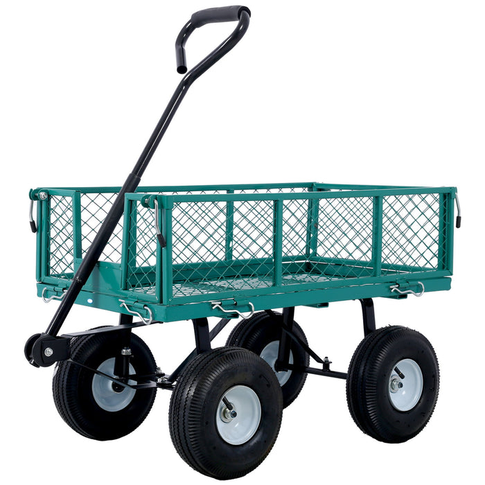 Heavy Duty Steel Garden Cart With Mesh Sides