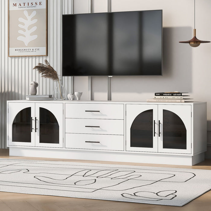Modern Minimalist TV Stand, Entertainment Center Media Console Cabinet With Adjustable Shelves For Living Room