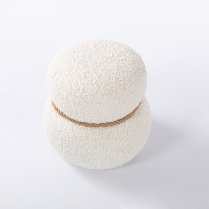 Snowman Stool With Cushion And Solid Wood Frame