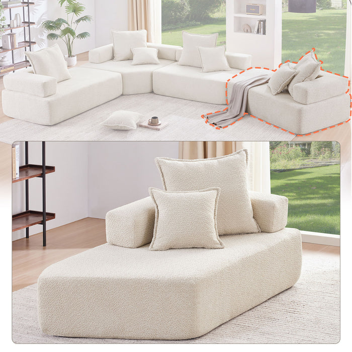 Frame For Oversized Modular U Shaped Sectional, Floor Couch Convertible Compressed Couch Spacious Foam Filled Sofa