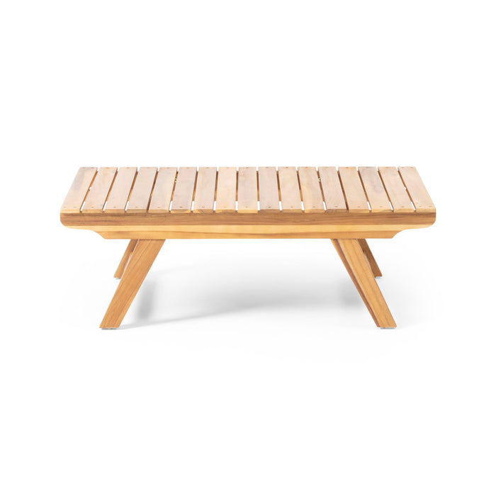 Outdoor Acacia Wood Coffee Table With Open Slat Design