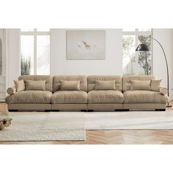 Super Comfort Oversized Modular Velvet Sectional Sofa, Deep Seat Convertible L Shaped Couch
