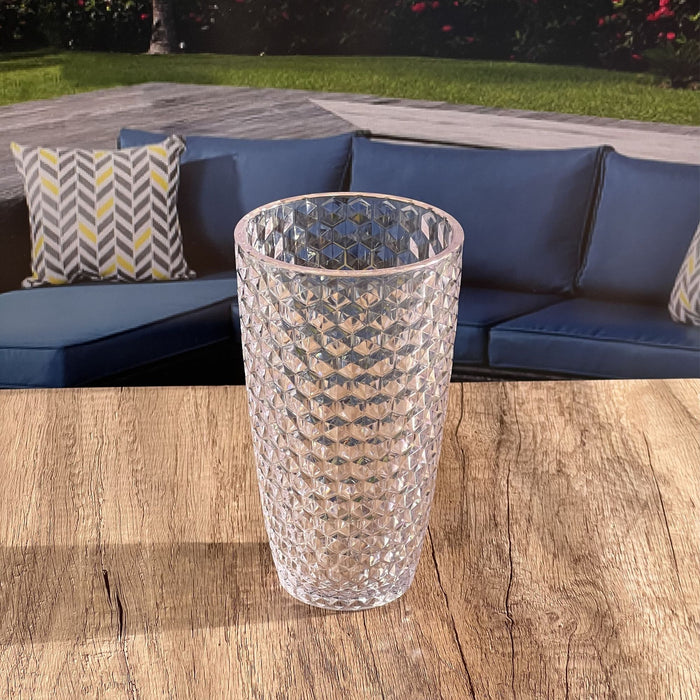 Leading Ware Diamond Cut Acrylic Drinking Glasses (Set of 4)