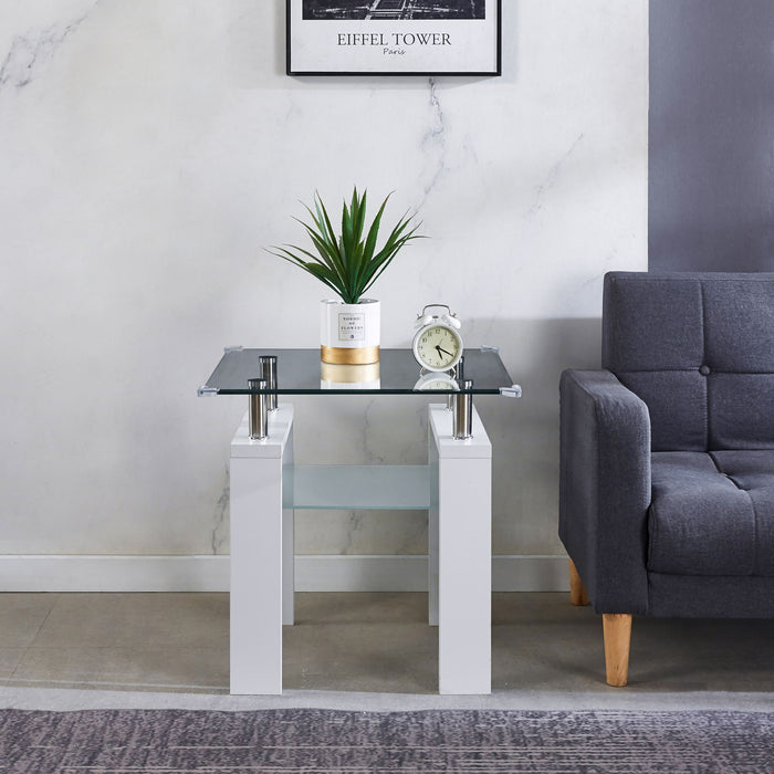 Clear Glass Top Side Table, Modern Design For Home