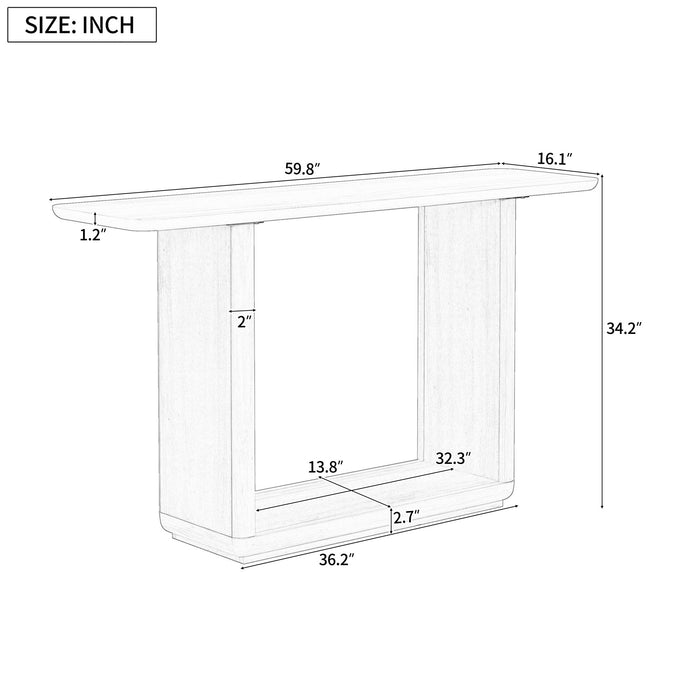 Console Table With Curved Corners And U Base Design