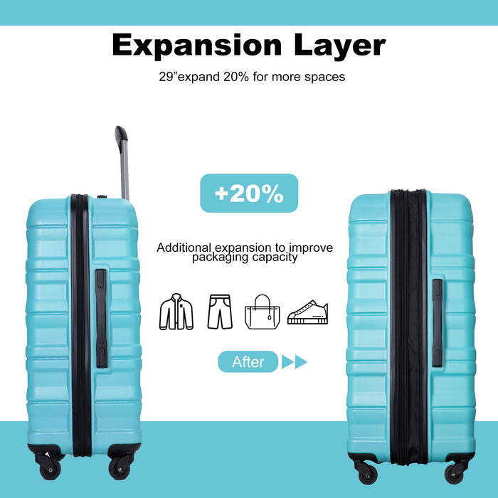 Expandable 3 Piece Luggage Sets Lightweight & Durable Suitcase, Spinner Wheels, Tsa Lock