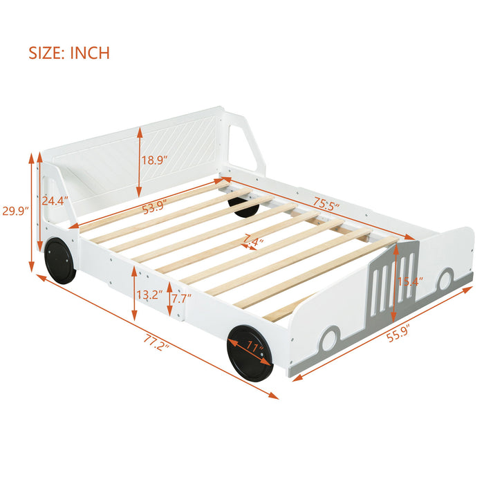 Car Shaped Platform Bed With Wheels