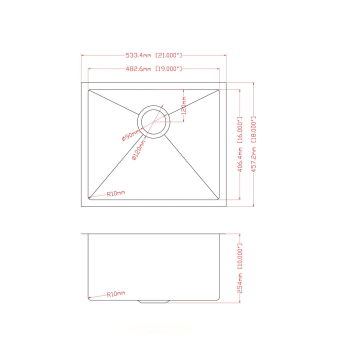 Undermount Steel Kitchen Sink, Deep Single Bowl Basin