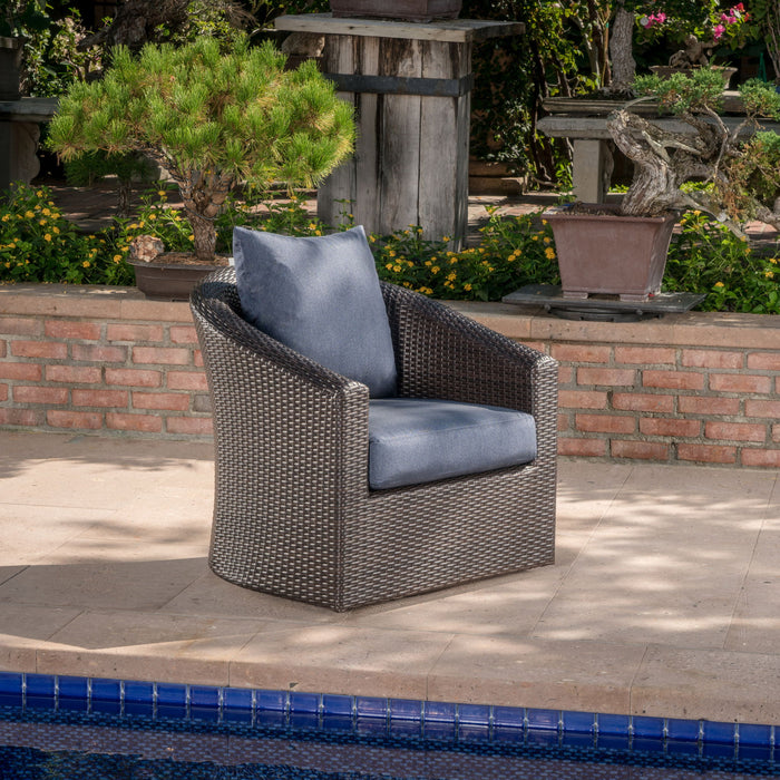 Nimbus - Outdoor Swivel Club Chair With Rattan Wicker Cover