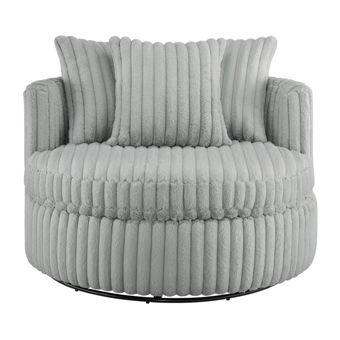 Mindy - Oversized Swivel Barrel Chair - Grey