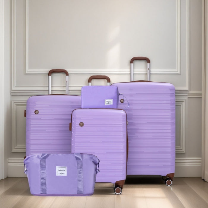 5 Piece Set Hardshell Carry On Luggage Set With Tsa Lock