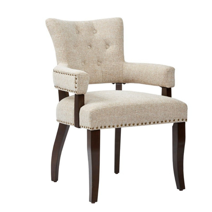 Brooklyn - Dining Arm Chair With Button Tufted Back (Set of 2) - Cream