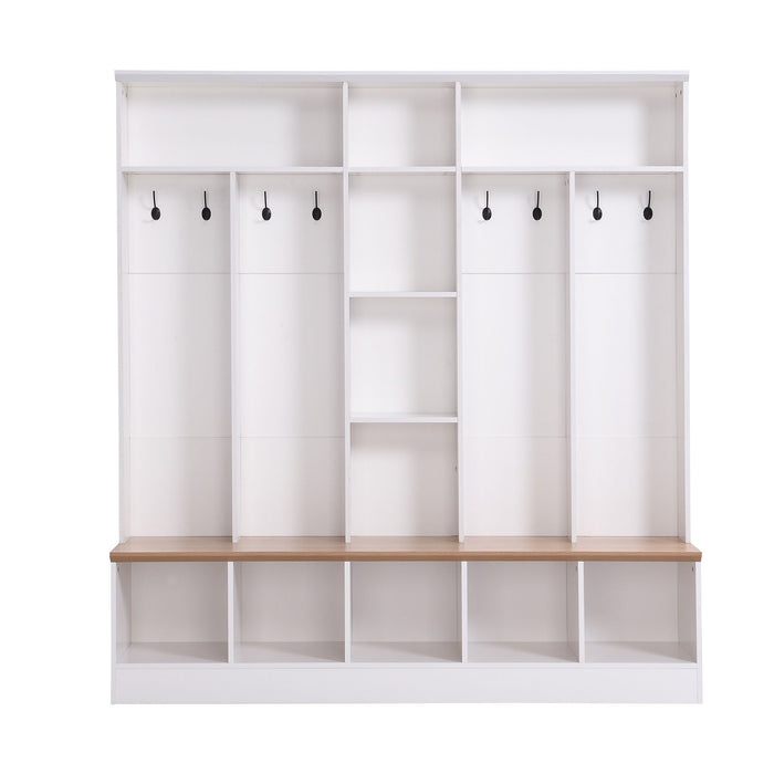 Minimalist Shoe Cabinet With Cube Storage & Shelves
