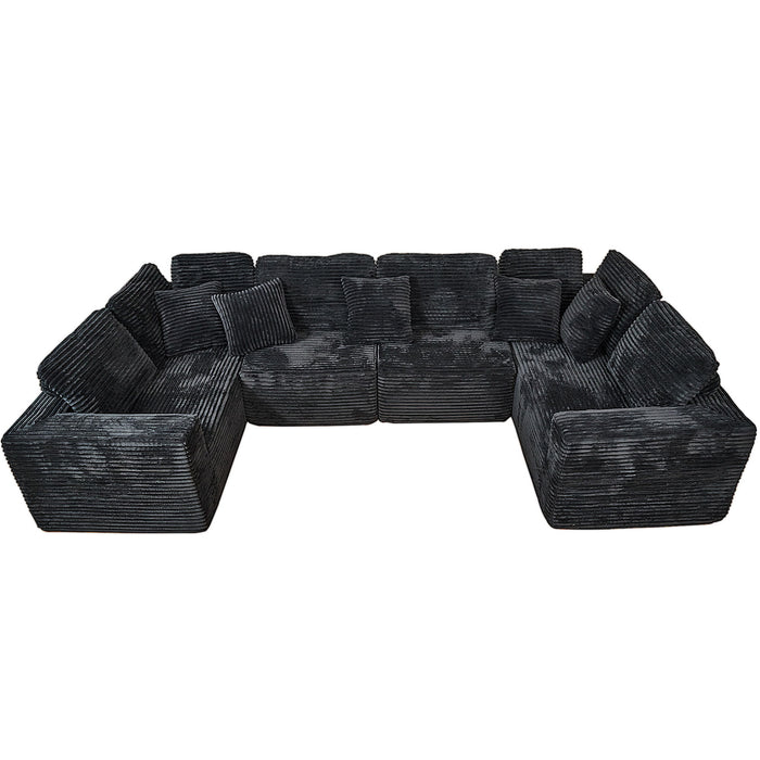 Modular U Shaped Sectional Sofa With Reversible Design