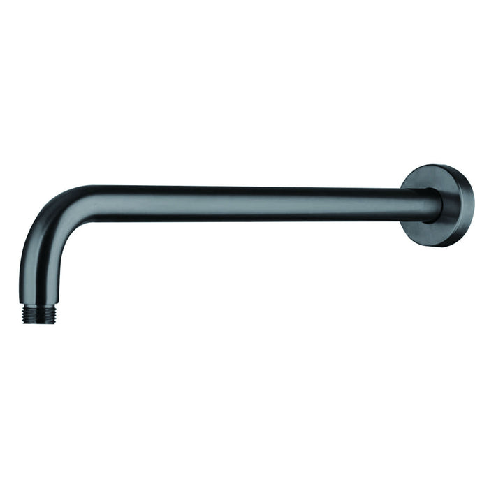 16" Shower Arm With Flange, Stainless Steel, Rust Resistant Design - Matte Black