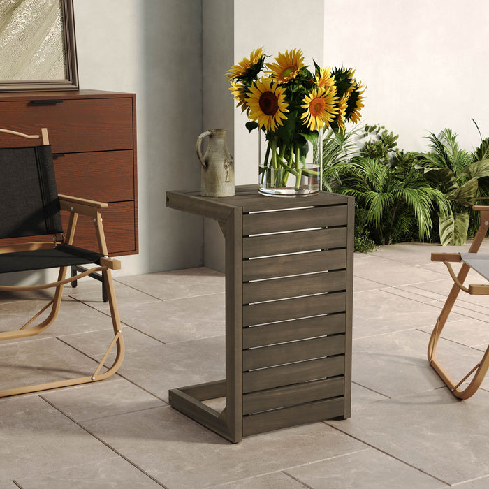 Aluminum Outdoor C - Shaped Side Table For Patio
