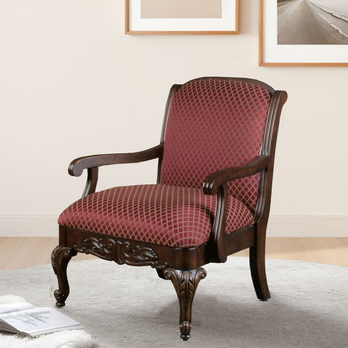 Santiago - Magenta Arm Chair In Jacquard Fabric - Red