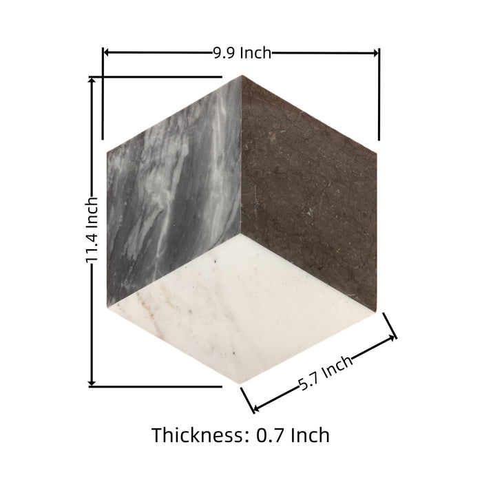 Hexagon Water Tiles For Floor And Wall (Set of 12)