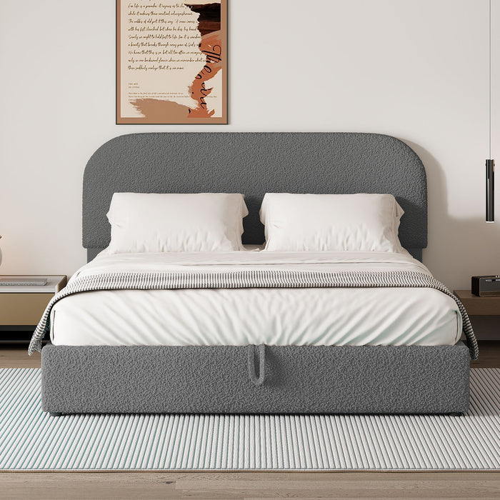 Upholstered Platform Bed With Hydraulic Storage System